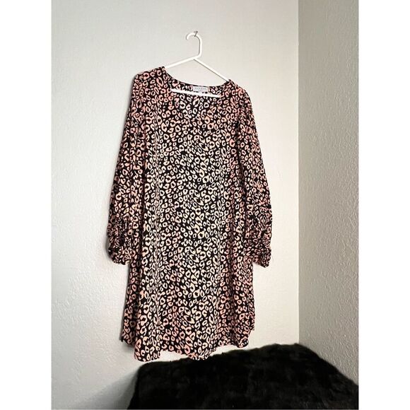 Hayden animal print leopard midi dress M sheath - Picture 1 of 3